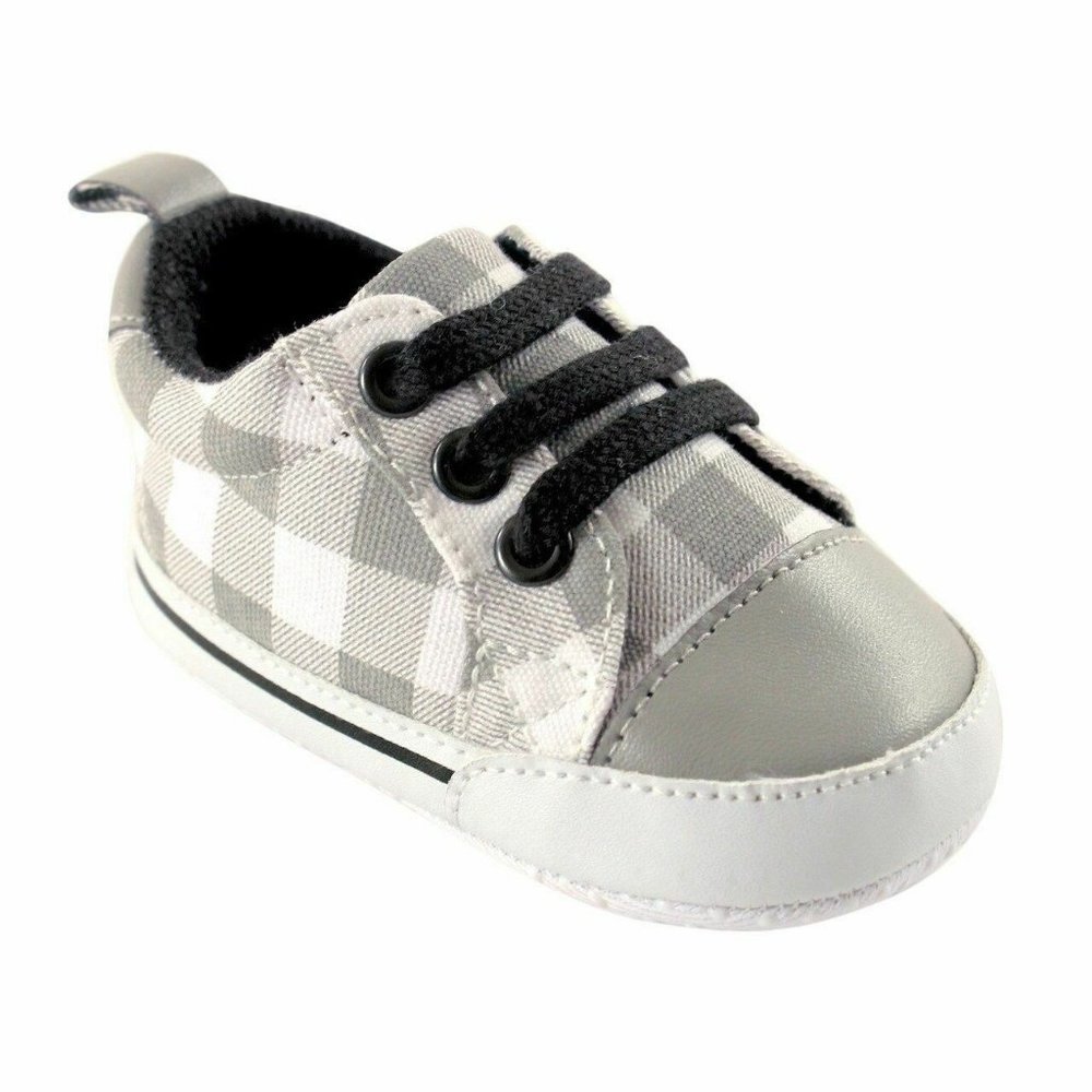 Baby Boy Basic Canvas Sneakers Plaid Lg 12-18 mos